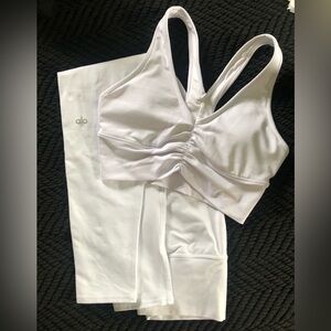 ALO YOGA 2PC AIRBRUSH LEGGINGS AND TOP SET